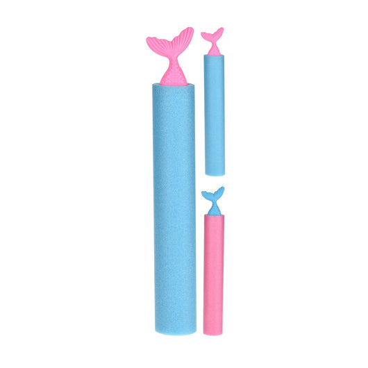 Trade Shop - Tubo Pompa Pistola Spara Acqua Schiuma 35x5cm Con Coda Sirena Divertimento Estate 6559070 -
