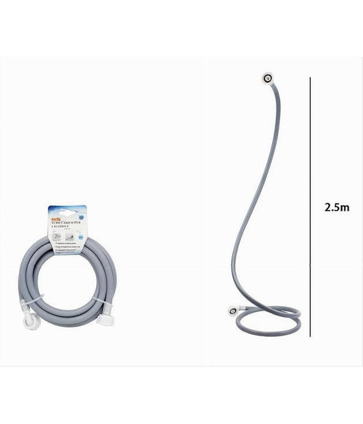 Tubo Scarico Carico Per Lavatrice Lavastoviglie Con Curva Raccordo Pipa 2.5mt 59051         