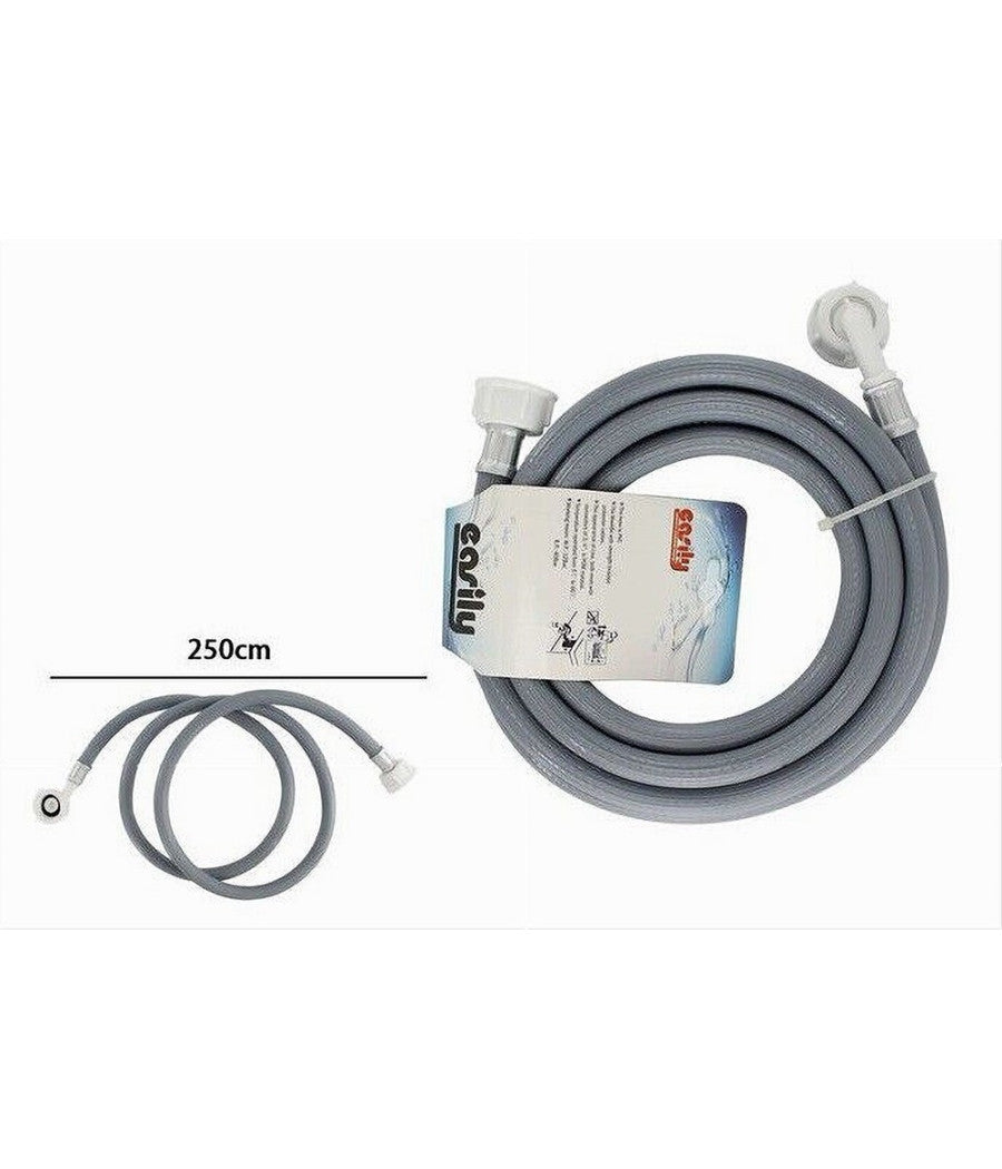 Tubo Scarico Carico Per Lavatrice Lavastoviglie Con Curva Raccordo Pipa 2.5mt 59051         