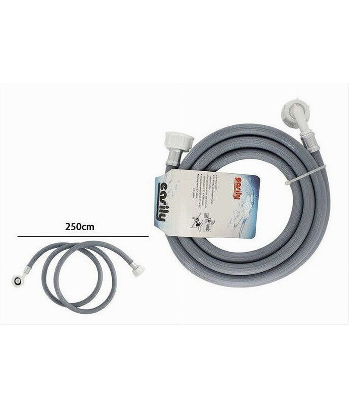 Tubo Scarico Carico Per Lavatrice Lavastoviglie Con Curva Raccordo Pipa 2.5mt 59051         