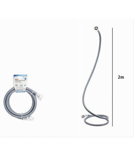 Tubo Scarico Carico Per Lavatrice Lavastoviglie Con Curva Raccordo Pipa 2mt 59050         