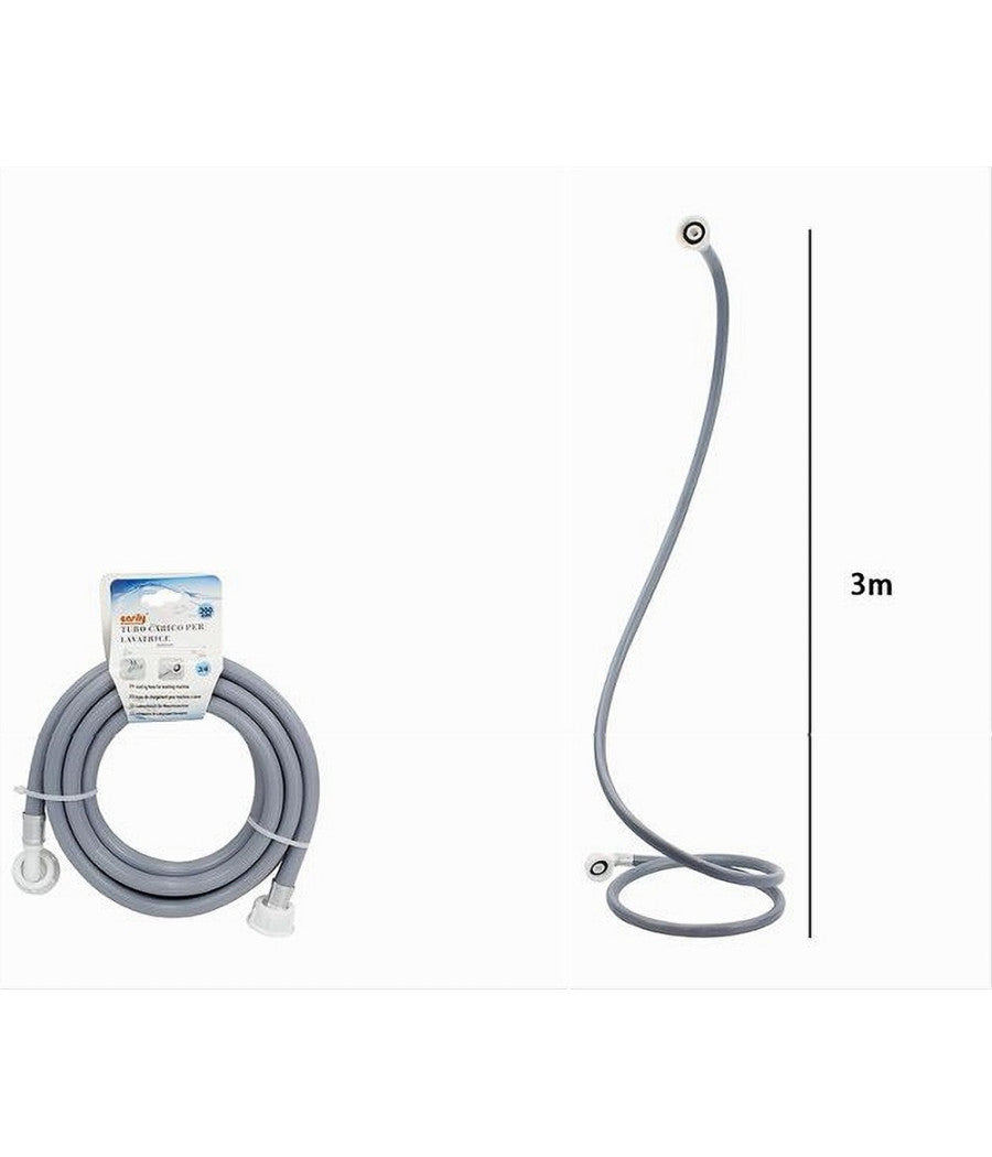 Tubo Scarico Carico Per Lavatrice Lavastoviglie Con Curva Raccordo Pipa 3mt 59052         