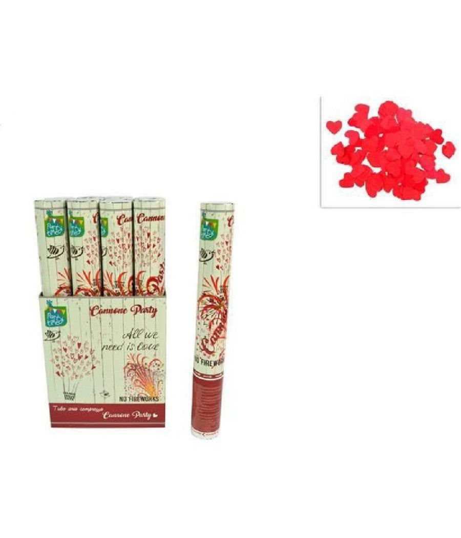 Tubo Spara Cuori Petali Rossi Cannone Per Festa San Valentino Party 40 Cm         