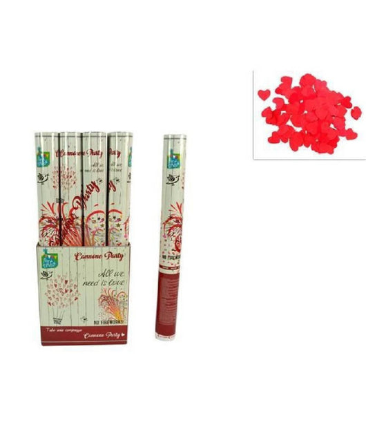 Tubo Spara Cuori Petali Rossi Cannone Per Festa San Valentino Party 50 Cm         