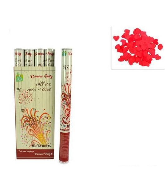 Tubo Spara Cuori Petali Rossi Cannone Per Festa San Valentino Party 60 Cm         