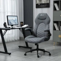 Sedia da Ufficio Ergonomica e Reclinabile ad Altezza Regolabile, 65.5x69.5x112-122 cm, Grigio Scuro