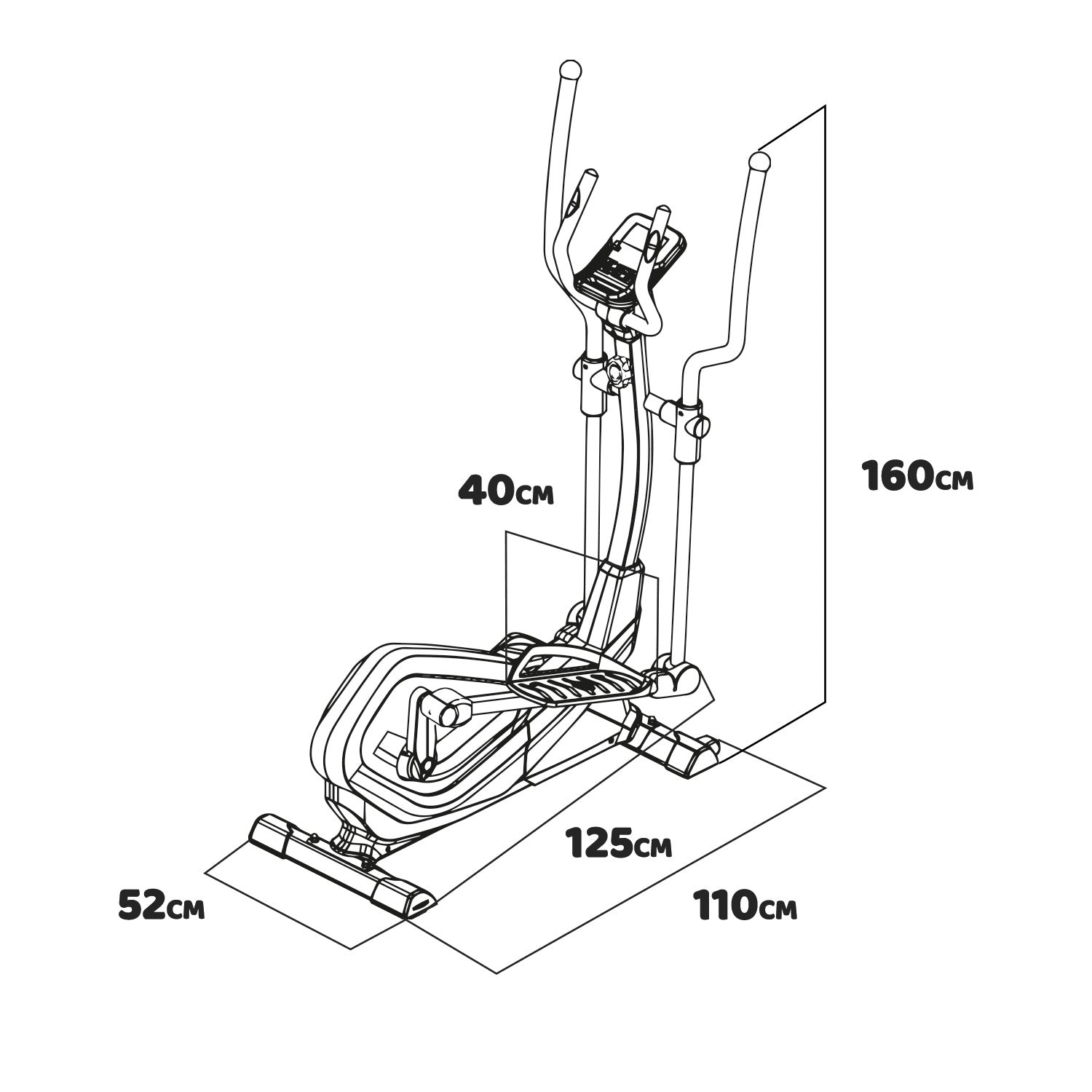 TURBO 9000 - Bici ellittica a resistenza magnetica con volano da 9kg cyclette ellittica cross trainer con display LCD e cardiofrequenzimetro incorporato.