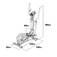TURBO 9000 - Bici ellittica a resistenza magnetica con volano da 9kg cyclette ellittica cross trainer con display LCD e cardiofrequenzimetro incorporato.