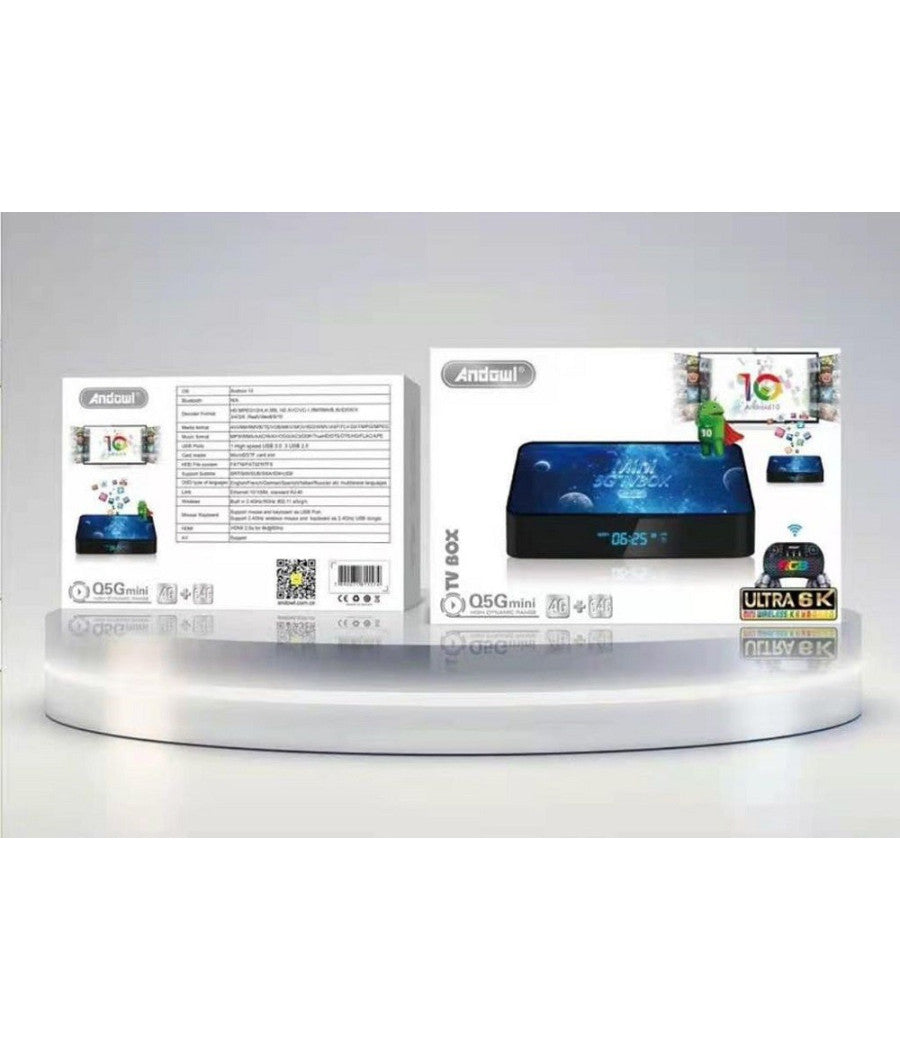 Tv Box Q5gmini Ultra 6k Hd 4g Ram + 64g Wi-fi Android 10 Smart Tv Box Tastiera         