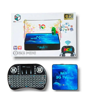 Tv Box Q5gmini Ultra 6k Hd 4g Ram + 64g Wi-fi Android 10 Smart Tv Box Tastiera         