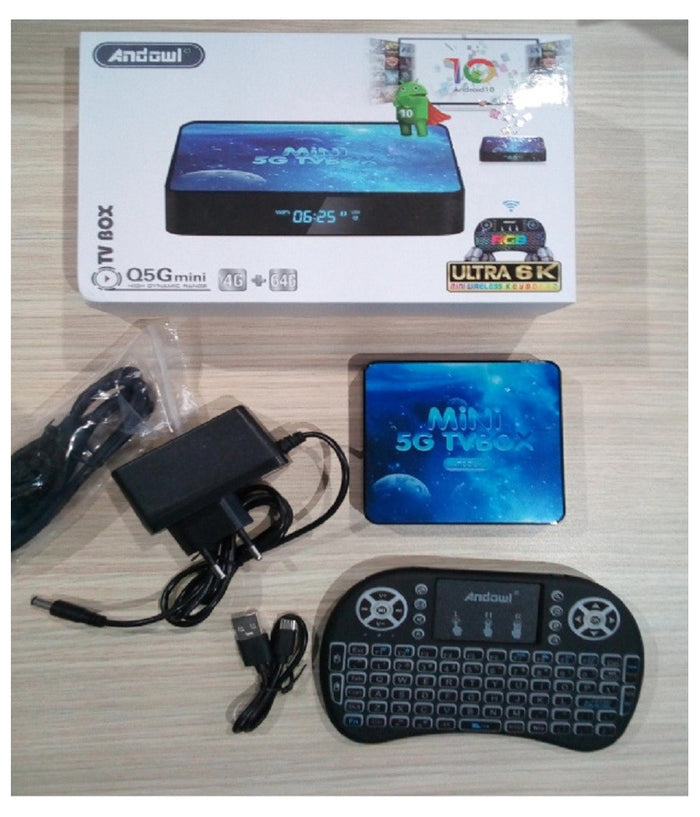 Tv Box Q5gmini Ultra 6k Hd 4g Ram + 64g Wi-fi Android 10 Smart Tv Box Tastiera         