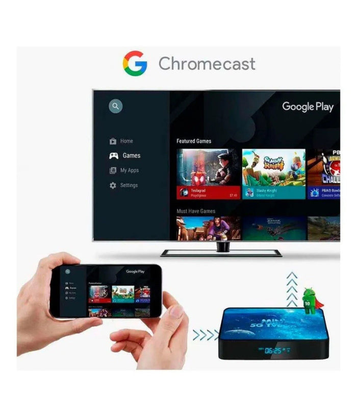 Tv Box Q5gmini Ultra 6k Hd 4g Ram + 64g Wi-fi Android 10 Smart Tv Box Tastiera         