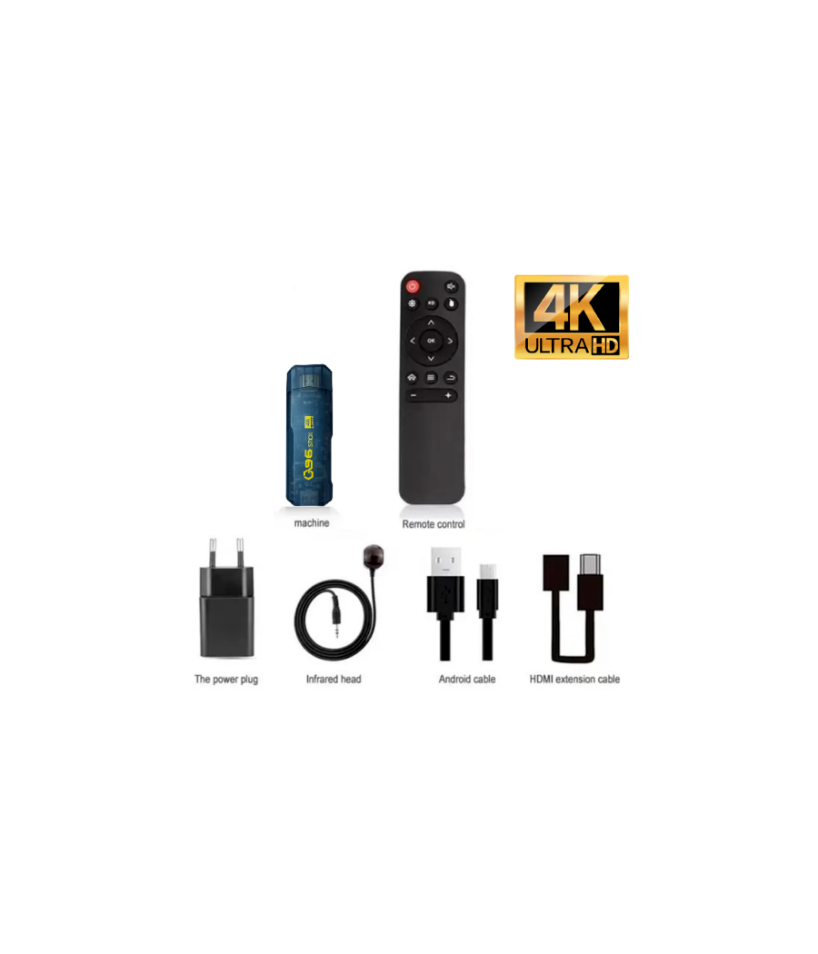 Tv Stick 4k Ultra Hd Con Telecomando Lettore Multimediale 16gb+256gb Androidtv         