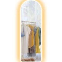 Specchio da Parete ad Arco con Illuminazione LED Regolabile e Controllo Touch, in Vetro Temperato, 40x3x120 cm