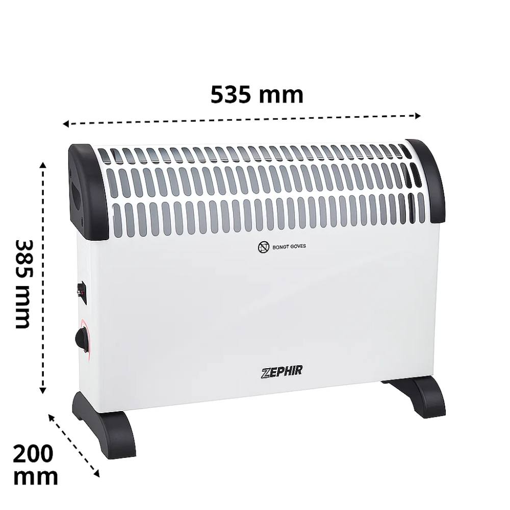 Zephir zcv2000m termoconvettore elettrico da pavimento 2000w