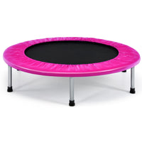 Trampolino pieghevole per bambini con carico massimo 150kg, Mini trampolino portatile per interno Rosa-Trampolini