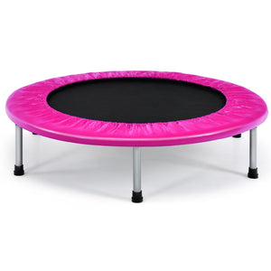Trampolino pieghevole per bambini con carico massimo 150kg, Mini trampolino portatile per interno Rosa-Trampolini