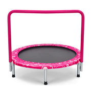 Trampolino per bambini con copertura di sicurezza e maniglia-Tappeto elastico pieghevole 92x92x80,5cm Rosa