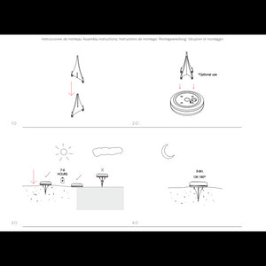 Twist - Lampada Solare da Esterno 1W Luce LED con picchetto 2700K/RGB, IP54, Angolo 180°, Classe III, ABS Nero - Beneito Faure