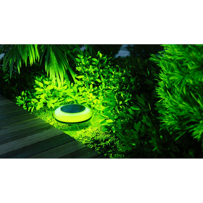 Twist - Lampada Solare da Esterno 1W Luce LED con picchetto 2700K/RGB, IP54, Angolo 180°, Classe III, ABS Nero - Beneito Faure