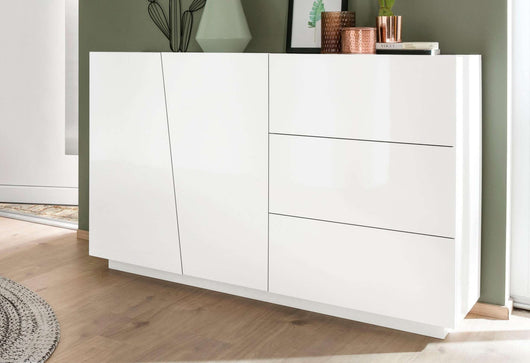 Mobile VEGA L 140.9 x H 86 x P 43 cm colore bianco lucido