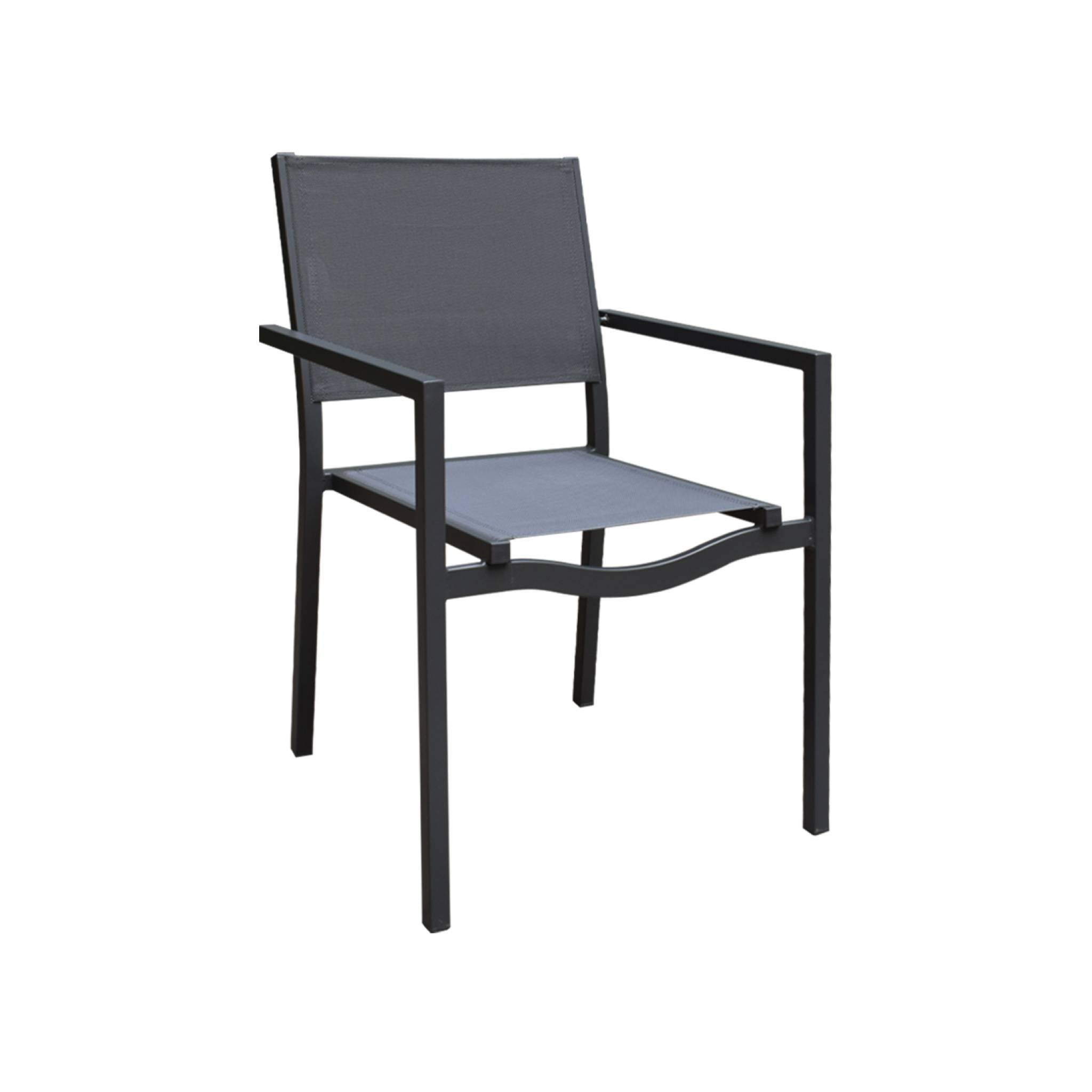 Sedia da giardino impilabile in alluminio, set di 4, antracite