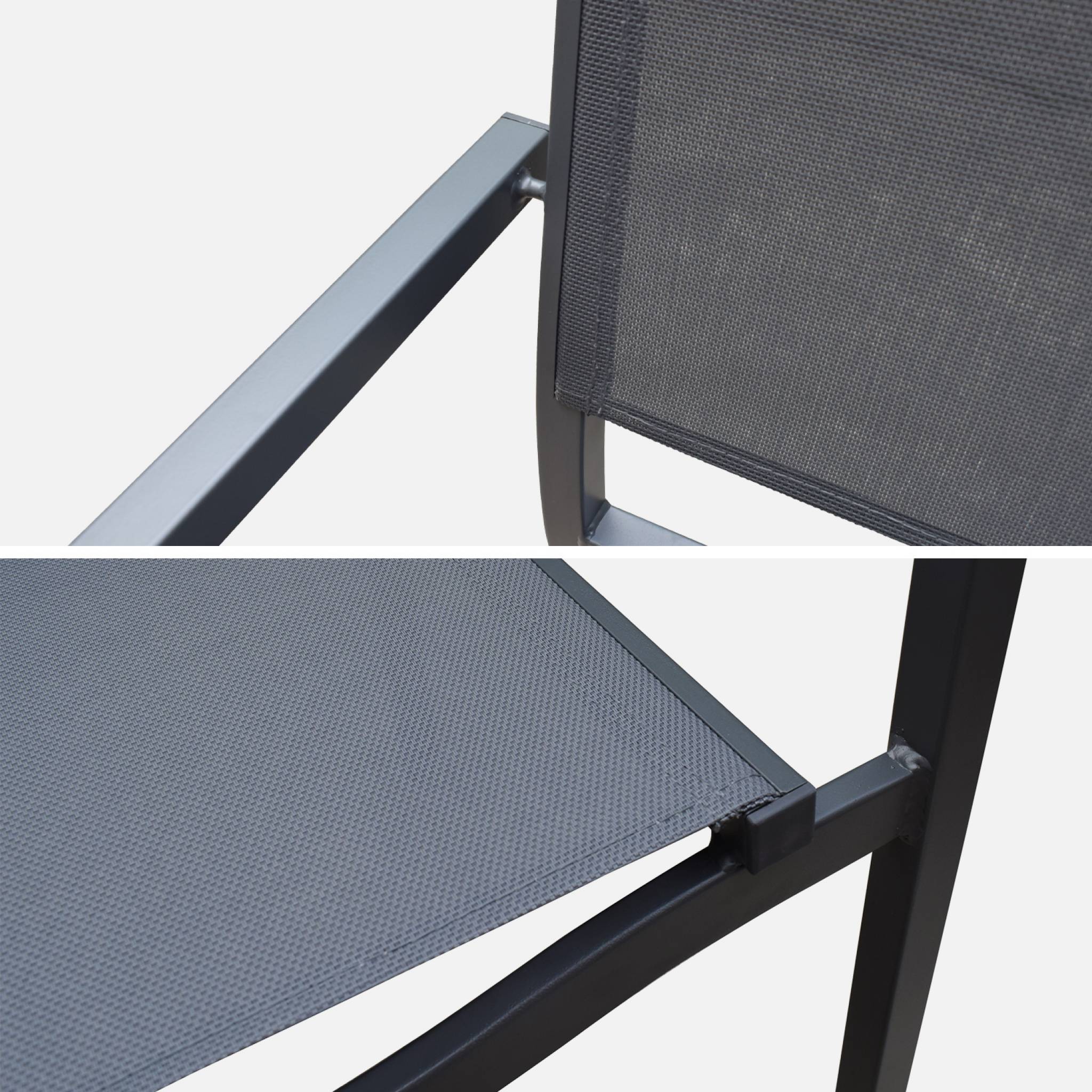 Sedia da giardino impilabile in alluminio, set di 4, antracite