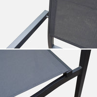 Sedia da giardino impilabile in alluminio, set di 4, antracite