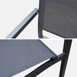 Sedia da giardino impilabile in alluminio, set di 4, antracite