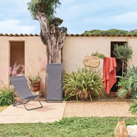 Set di 2 sedie a sdraio da giardino pieghevoli, antracite