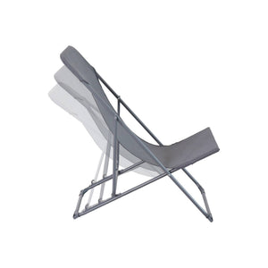 Set di 2 sedie a sdraio da giardino pieghevoli, antracite