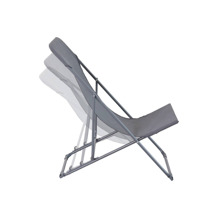 Set di 2 sedie a sdraio da giardino pieghevoli, antracite