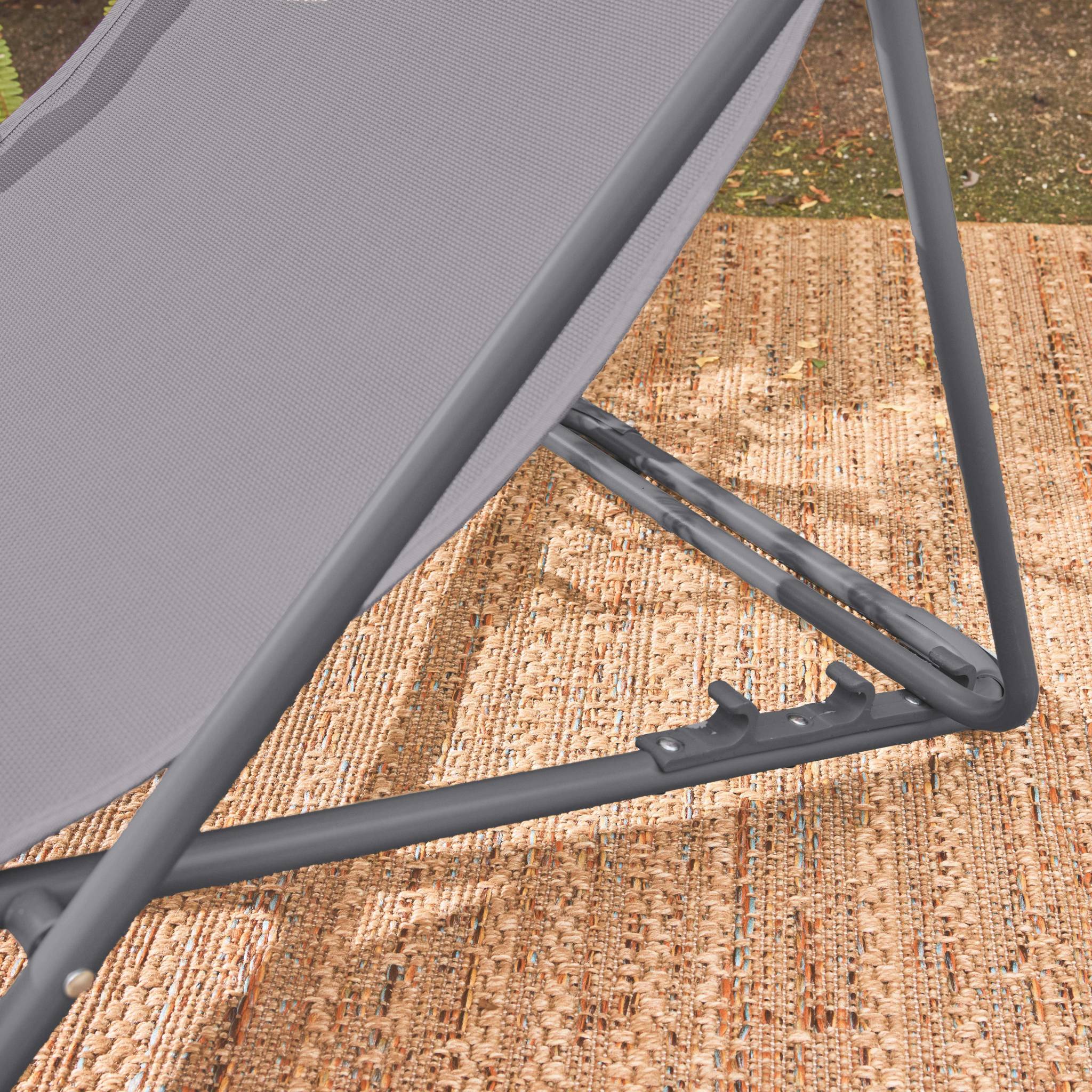 Set di 4 sedie a sdraio da giardino pieghevoli, antracite