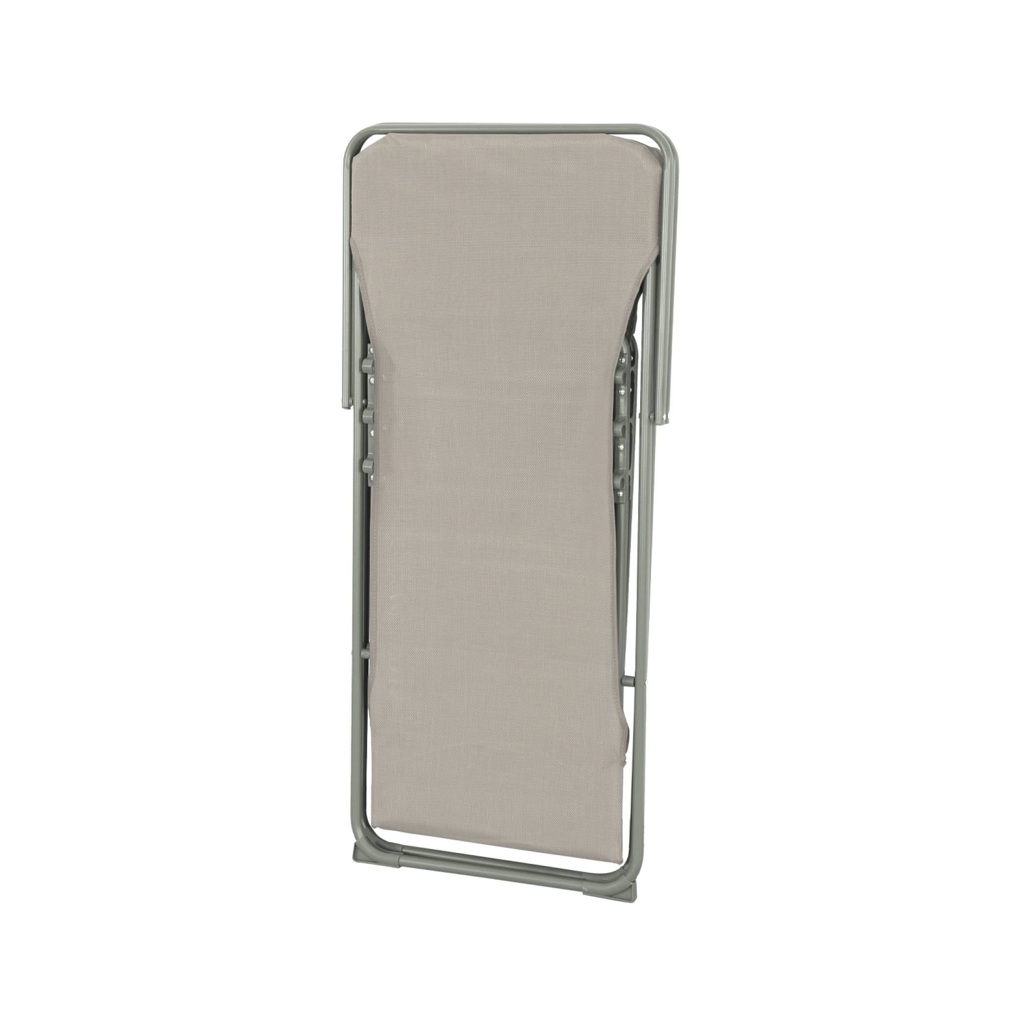 Set di 4 sedie a sdraio da giardino pieghevoli, verde kaki