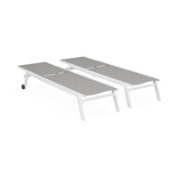 Set di 2 lettini prendisole in alluminio e textilene multiposizione,