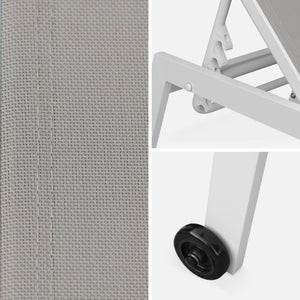 Set di 2 lettini prendisole in alluminio e textilene multiposizione,