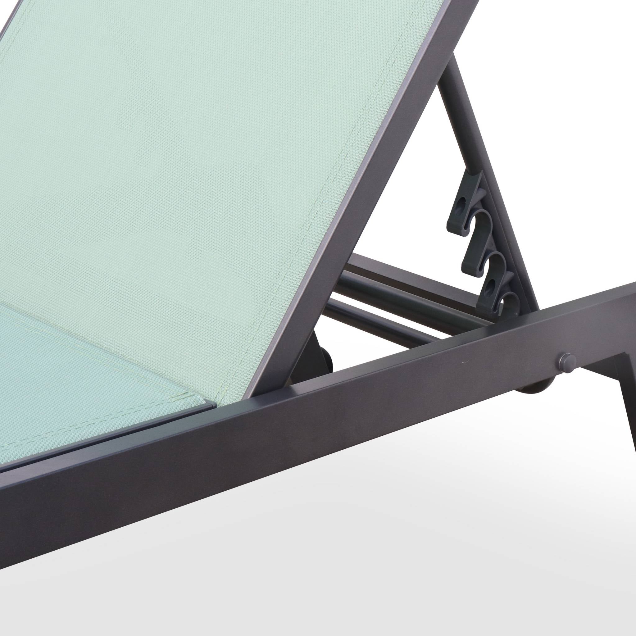 Set di 2 lettini prendisole in alluminio e textilene multiposizione,