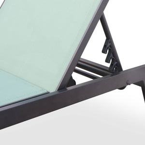 Set di 2 lettini prendisole in alluminio e textilene multiposizione,