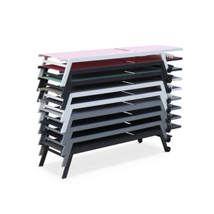 Set di 2 lettini prendisole in alluminio e textilene multiposizione,