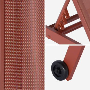 Set di 2 lettini prendisole in alluminio e textilene multiposizione,