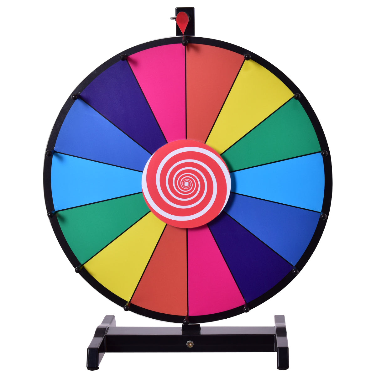 Gioco da tavolo Ruota della fortuna 18 pollici (φ 48 cm) giochi da tavolo personalizzabili con penna cancellabile, 2 puntatori 20_0007499