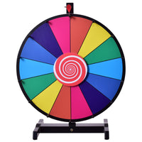 Gioco da tavolo Ruota della fortuna 18 pollici (φ 48 cm) giochi da tavolo personalizzabili con penna cancellabile, 2 puntatori 20_0007499