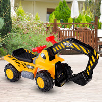 Ruspa elettrica multifunzione per bambini, Escavatore giocattolo cavalcabile con suono 89x45x30cm-Macchinine giocattoli