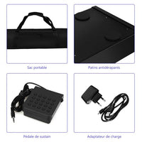 Tastiera elettrica con 88 tasti 128 ritmi 128 note regolazione dinamica interfaccia midi/usb con funzione bluetooth e borsa 20_0007111