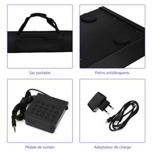 Tastiera elettrica con 88 tasti 128 ritmi 128 note regolazione dinamica interfaccia midi/usb con funzione bluetooth e borsa 20_0007111