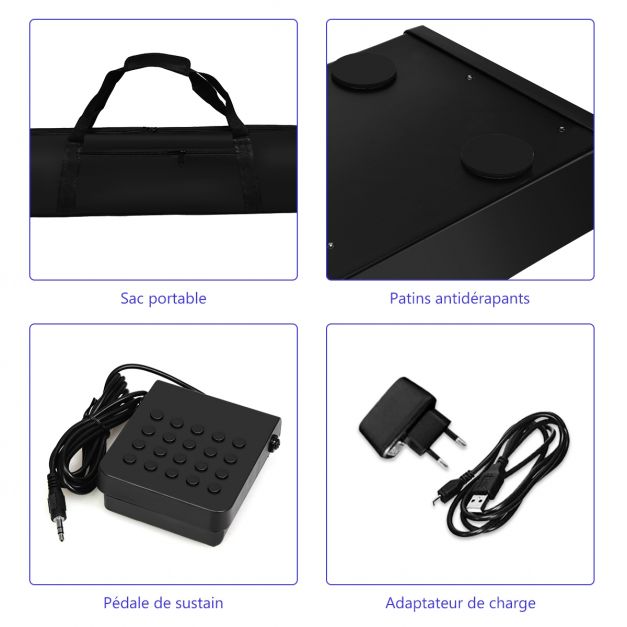Tastiera elettrica con 88 tasti 128 ritmi 128 note regolazione dinamica interfaccia midi/usb con funzione bluetooth e borsa 20_0007111