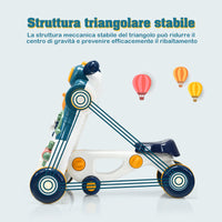 Primi passi 3 in 1 per bambini, Centro attivit¨¤ per bambini con luci e musica, Blu-Primi passi