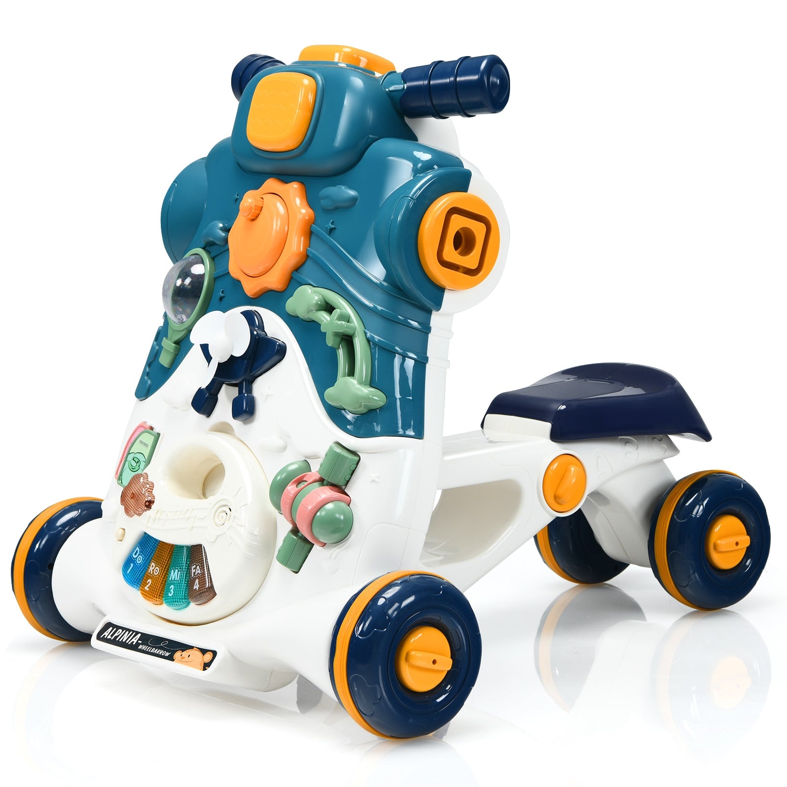 Primi passi 3 in 1 per bambini, Centro attivit¨¤ per bambini con luci e musica, Blu-Primi passi