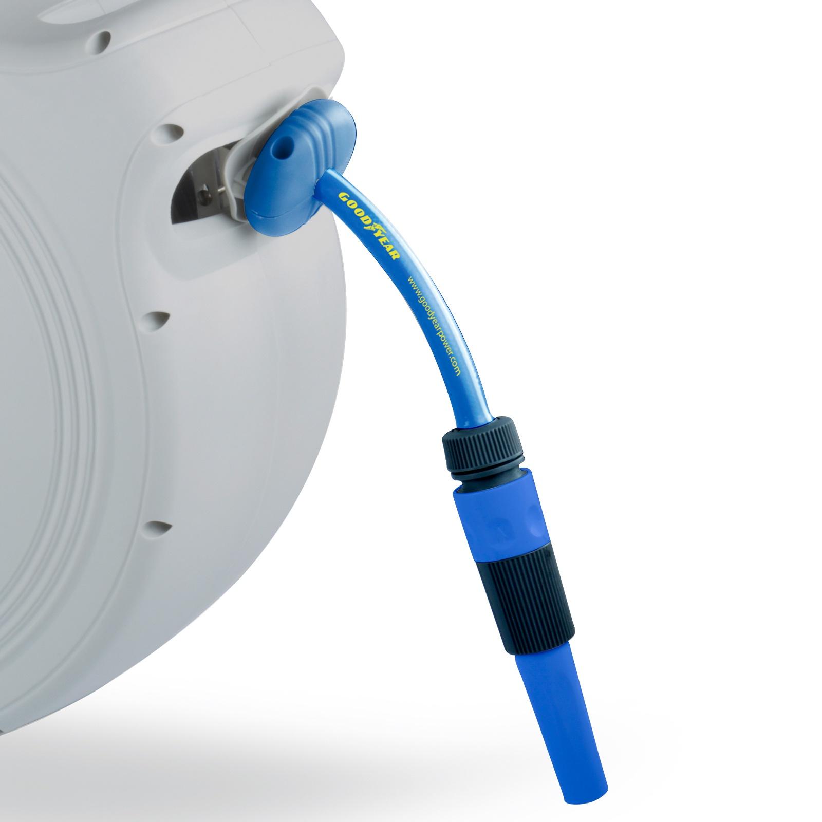 Avvolgitubo automatico 30 metri. Supporto per tubo da giardino a parete con rotazione a 180º Goodyear