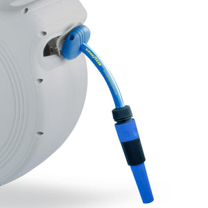 Avvolgitubo automatico 30 metri. Supporto per tubo da giardino a parete con rotazione a 180º Goodyear